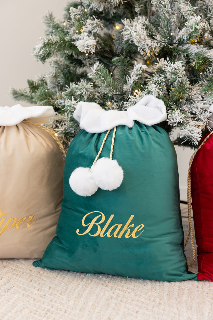 embroidered santa sacks