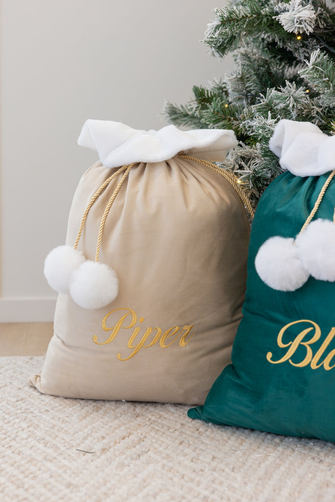 embroidered santa sacks