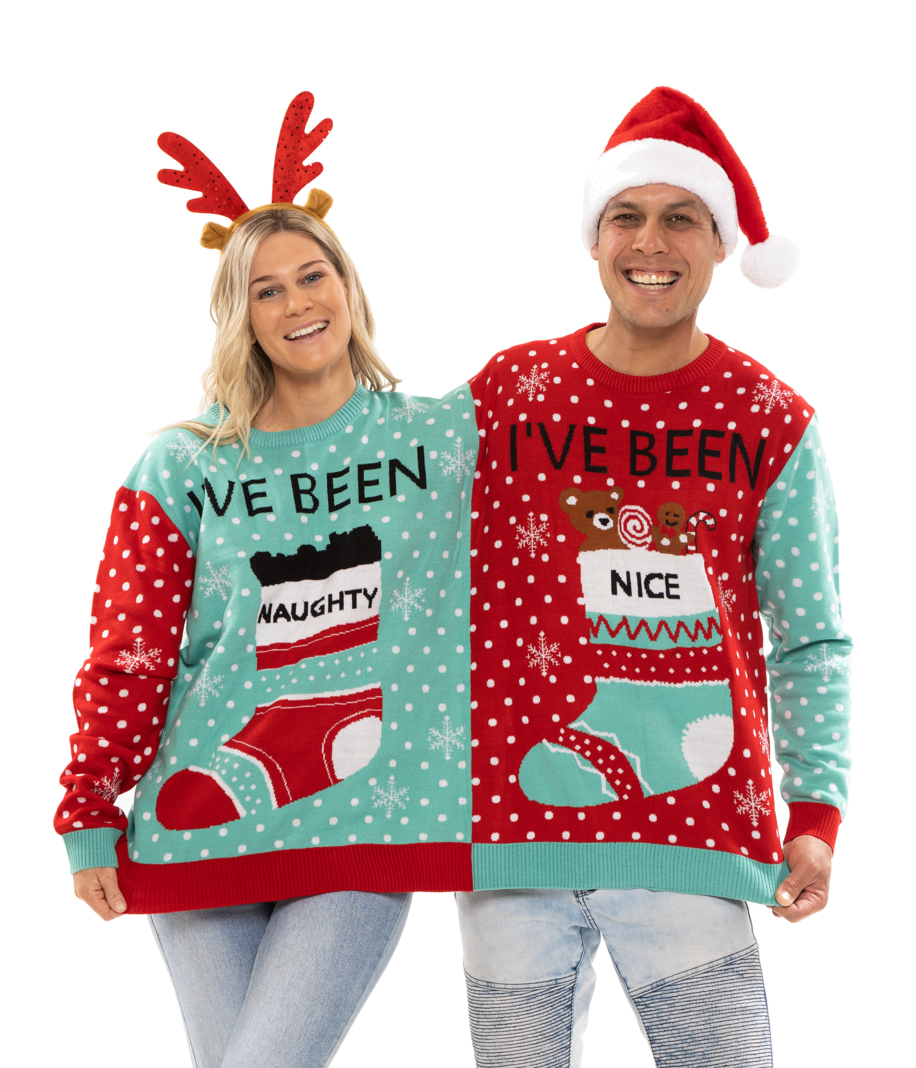 Uni Sex Double Person Christmas Jumper Christmas PJs NZ AU